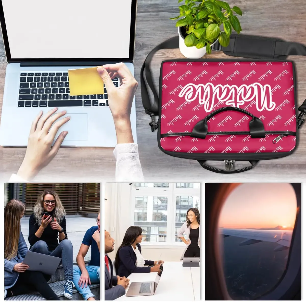 Personalized Name Laptop Bag Case Briefcases for Man Woman, Custom Computer Cases for Laptops, Tablet Shoulder Bag