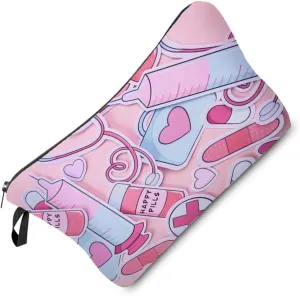 Pink Nurse Present Medical Supplies Makeup Bag Small Organizer Zipper Pouch Birthday Happy Pills Graduation Present Cosmetic Bag for Nurses Doctors Women