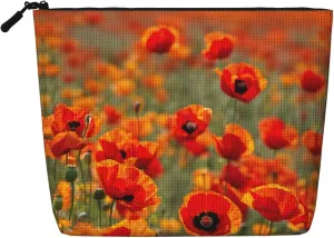 poppy flowers Print Cosmetic Bags for Women Large Capacity Purse Travel Toiletry Zipper Storage Pouch