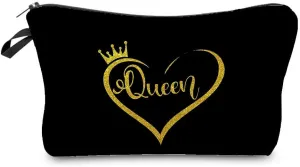 Queen Crown Cosmetic Bag for Women Cute Small Makeup Bag for Purse Travel Toiletry Zipper Pouch for Girls Gift for Sisters Queen Crown Makeup Bag for Her