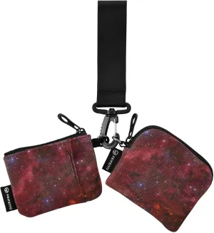 Red Galaxy Dual Wristlet Wallets for Women Mini Fashion Coin Purse Change Holder with Wristle Strap for Women Men 2 Packs