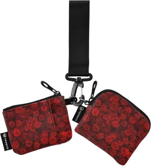 Red Roses Dual Wristlet Wallets for Women Compact Size Wristlet Wallet Key Holder with Zipper Coin Pocket for Men Women 2 Packs