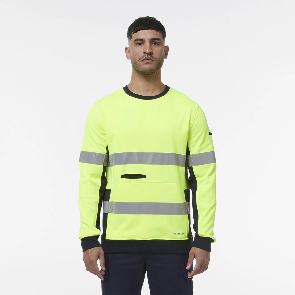 Reflective Spliced Crew Neck Fleece - K55058