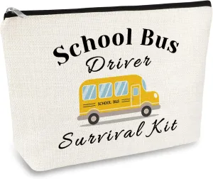 School Bus Driver Appreciation Gifts Makeup Bag Thank You Gift for School Bus Driver Christmas Birthday Graduation Goodbye Retirement Present Cosmetics Bag for Women Travel Zipper Toiletries Pouch