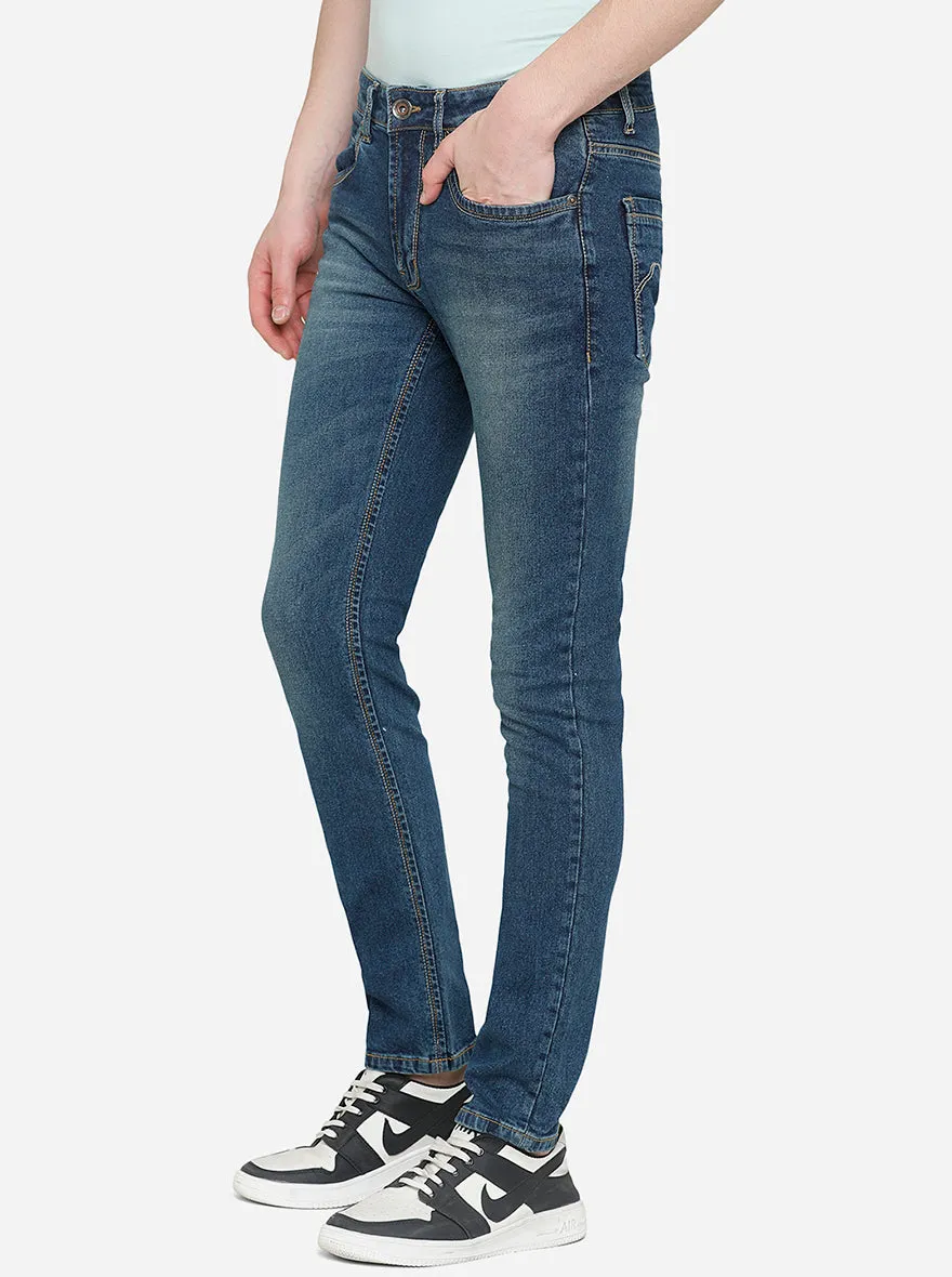 Shadow Blue Washed Slim Fit Jeans | JadeBlue