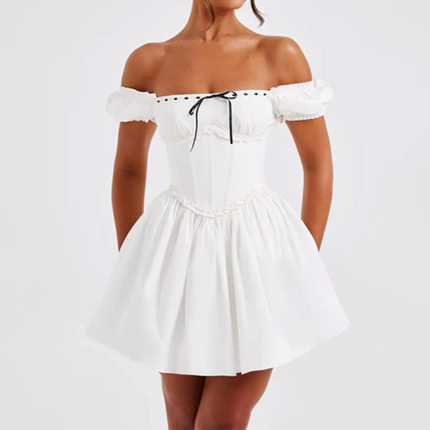 Short Graduation Dress for Women Y2k Summer Spaghetti Strap Coquette Corset Dress Backless Flowy Mini Dresses