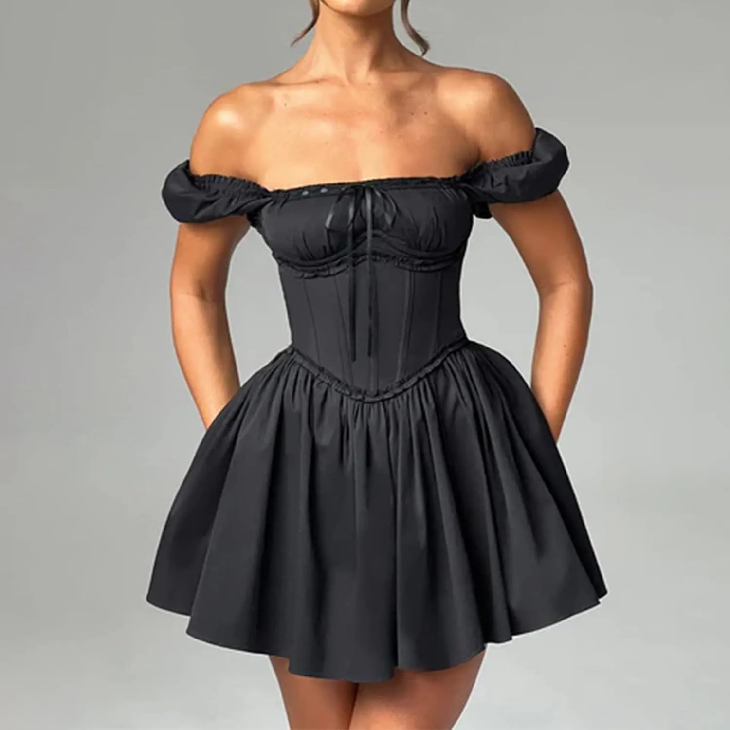 Short Graduation Dress for Women Y2k Summer Spaghetti Strap Coquette Corset Dress Backless Flowy Mini Dresses