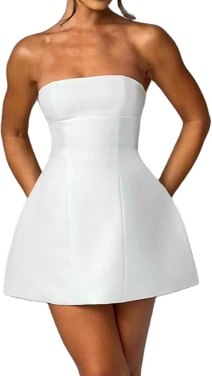 Short Graduation Dress for Women Y2k Summer Spaghetti Strap Coquette Corset Dress Backless Flowy Mini Dresses