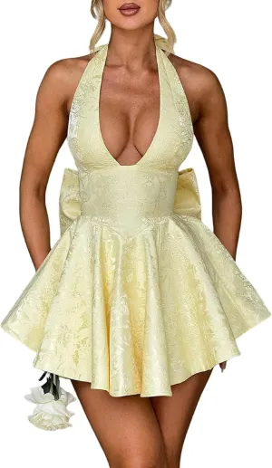 Short Graduation Dress for Women Y2k Summer Spaghetti Strap Coquette Corset Dress Backless Flowy Mini Dresses