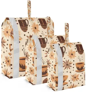 SPRIPORT Coffee Cups Flower 3 Set Compression Packing Cubes for Travel Lightweight Luggage Organizer Bags for Carry on Suitcase Travel Accessories for Vacation Man Woman Clothes