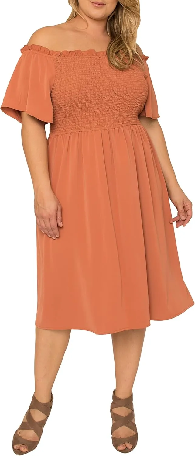Standards & Practices Women's Plus Size Grey Apron Hem Suiting Shift Midi Dress