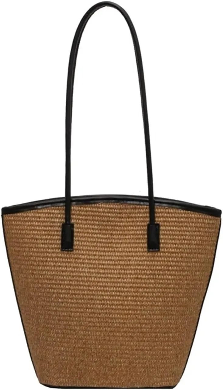 Summer Beach Bags For Women Handmade Rattan Woven Shoulder Bags Large Capacity Straw Bag Handbag 30cm*10cm*26cm