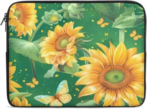 Sunflower Farmhouse Floral Laptop Sleeve Bag Notebook Computer Pocket Case Tablet Briefcase Laptop Carrying Case 15inch