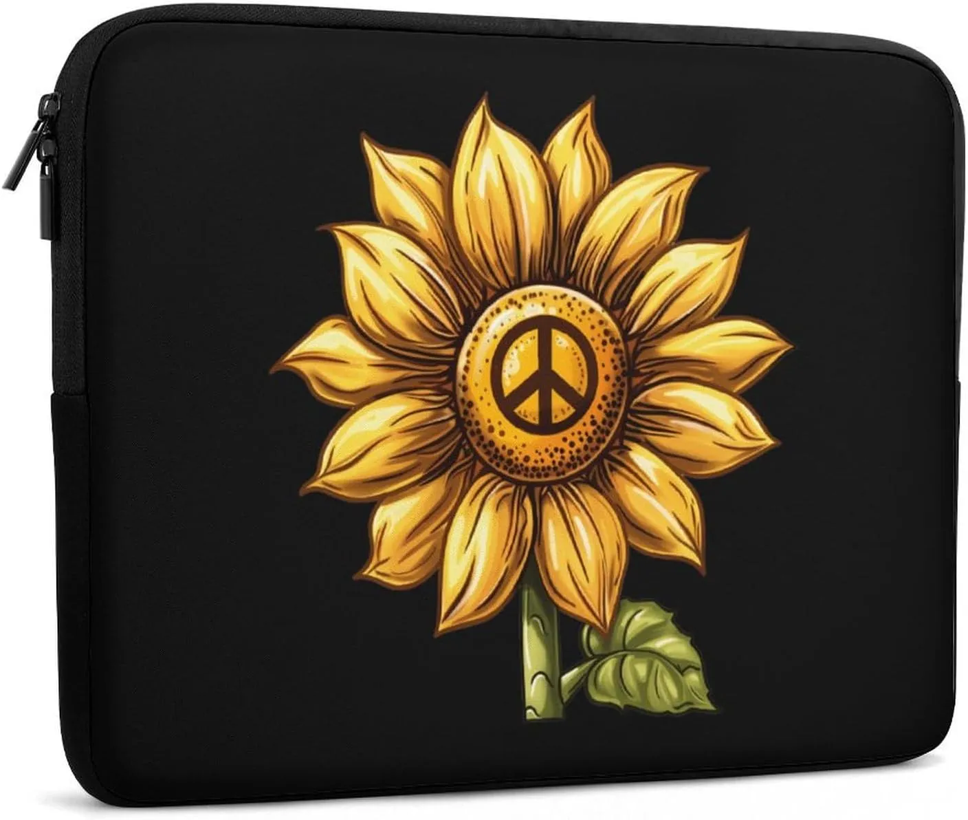 Sunflower Peace Sign Floral Laptop Sleeve Bag Notebook Computer Pocket Case Tablet Briefcase Laptop Carrying Case 15inch