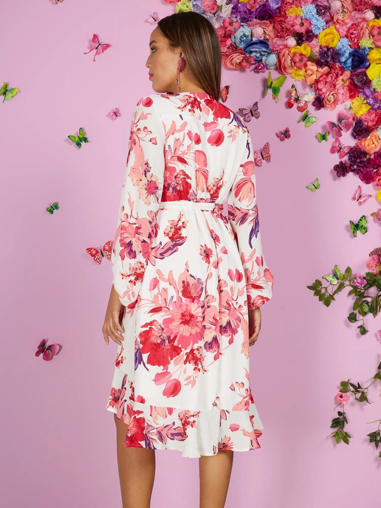 Tall Floral-Print Wrap Dress