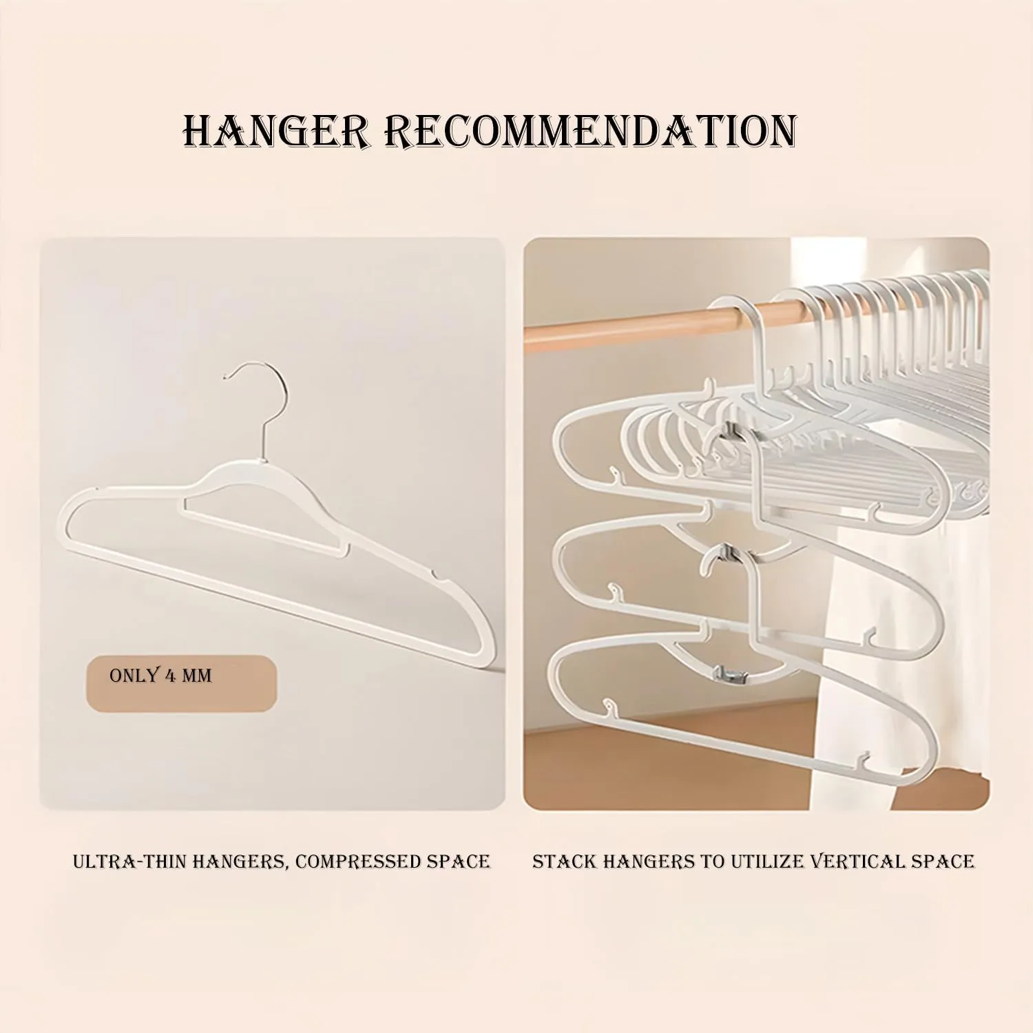 Taprinferior Hanging Garment Bag, Space Saving Hanging Garment Bag with Self Compression Zipper, Taprinferior Compression Bag for Suits, Dresses, Coats (Beige,3Pcs S)