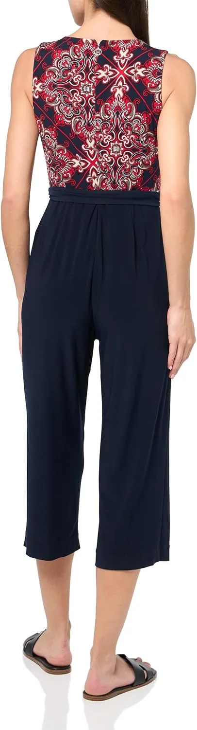Tommy Hilfiger Women's Bandana Tie Waist Sleeveless Jumpsuit