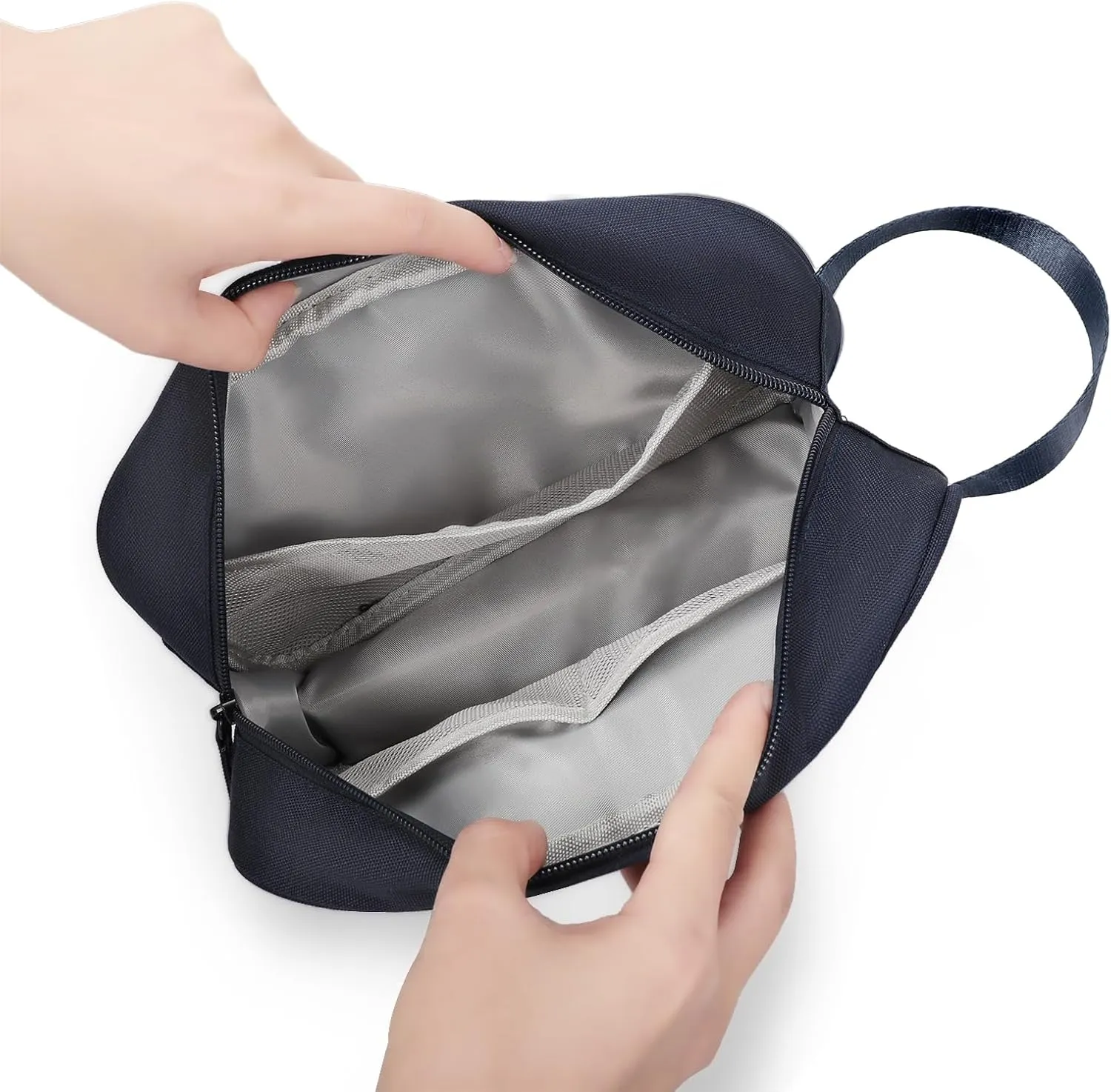 Travel Toiletry Bag for Men Women,Toiletries Dopp Fit, Water Resistant Shaving Bags,Small Bathroom Hygiene Organizer Pouch (Oxford-navy blue)