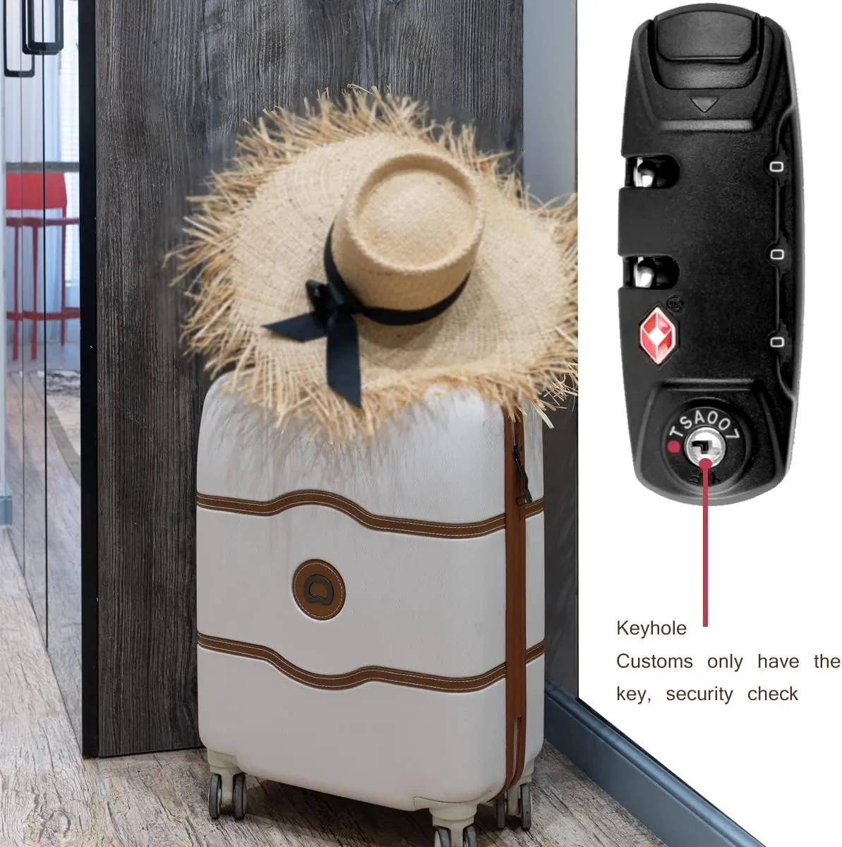 TSA Approved Luggage Loc2 Pack Toolbox Bag Combination Zipper Fixed Locks 3 Digit for Travel Backpack Customs (2 Pack B)