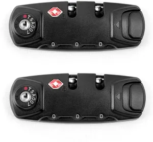 TSA Approved Luggage Loc2 Pack Toolbox Bag Combination Zipper Fixed Locks 3 Digit for Travel Backpack Customs (2 Pack B)