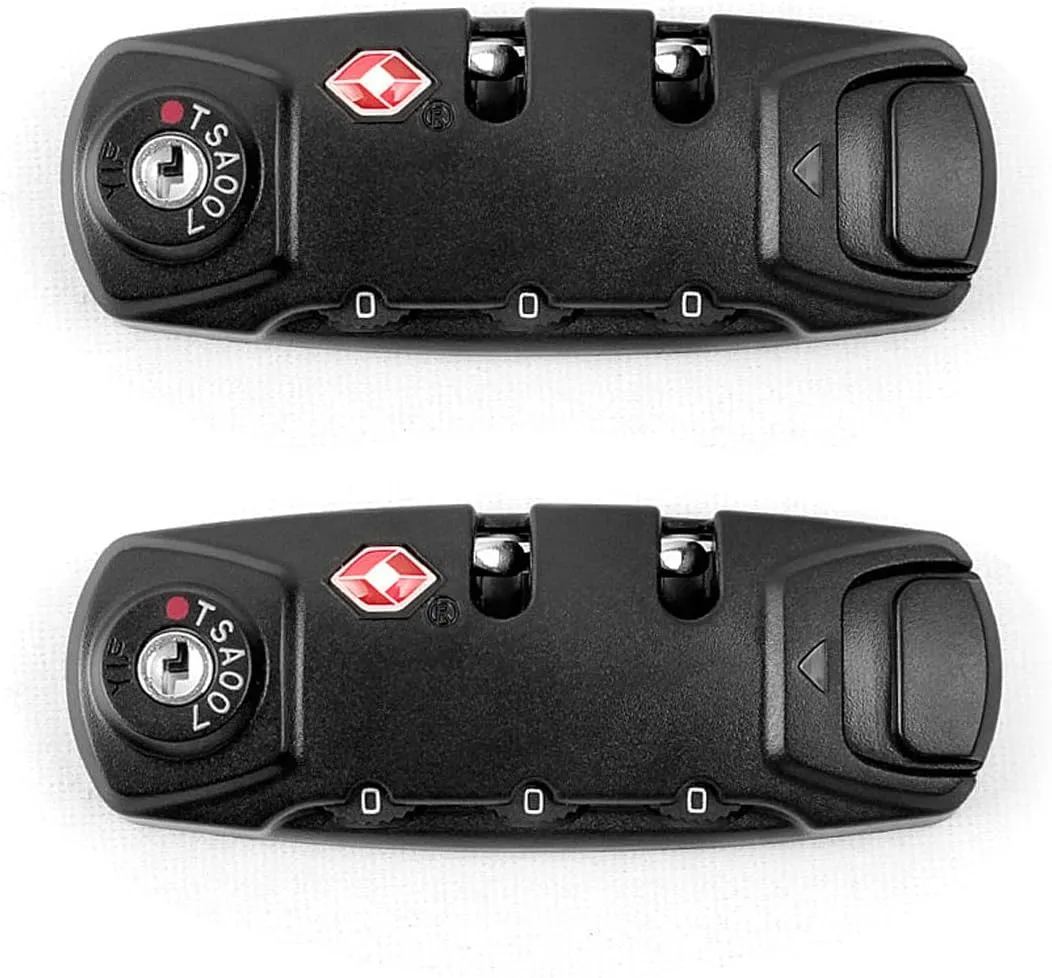 TSA Approved Luggage Loc2 Pack Toolbox Bag Combination Zipper Fixed Locks 3 Digit for Travel Backpack Customs (2 Pack B)