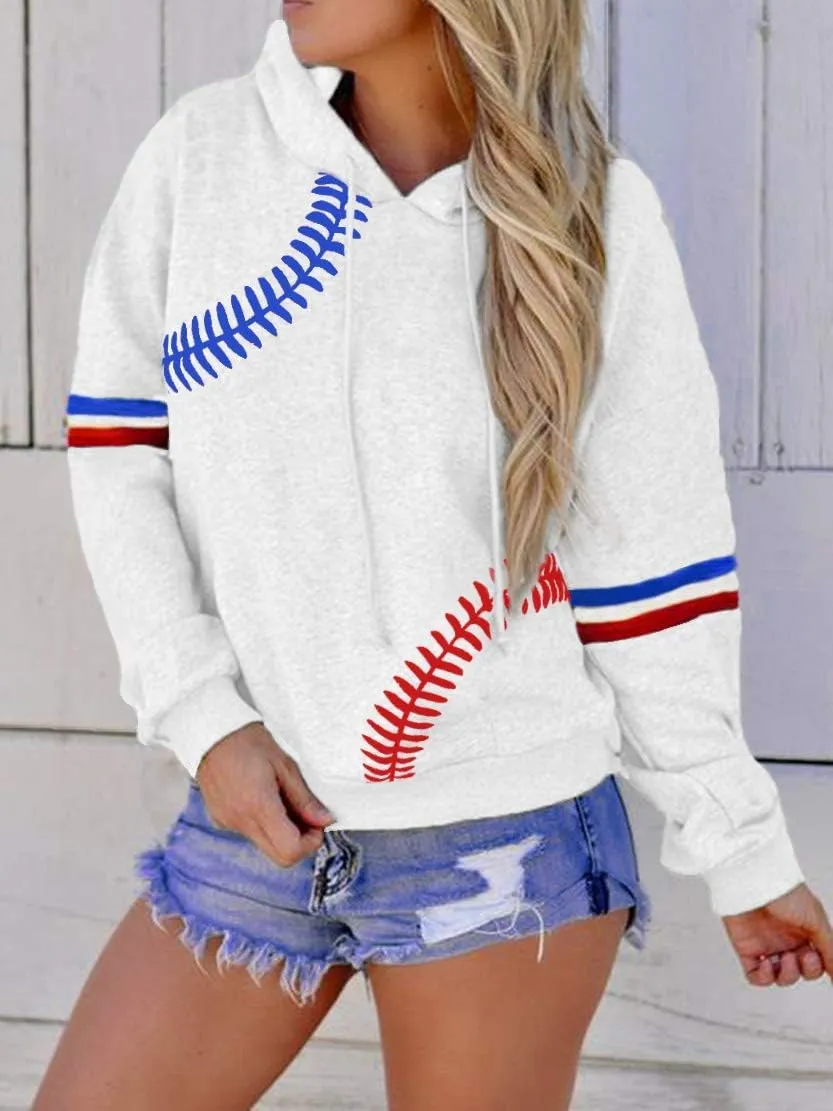 TSMNZMU Womens Baseball Hoodie Softball Sweatshirts Drawstring Long Sleeve Hoodies Oversized Pullover Shirts with Pockets
