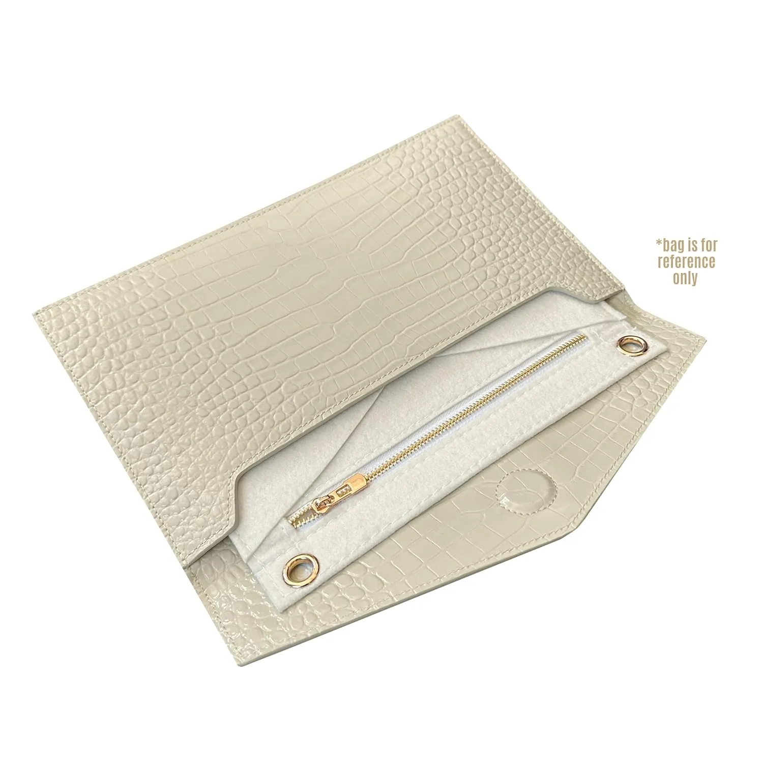 Uptown Clutch Conversion Kit with Gold Chain Wristlet Insert Wallet on Chain WOC Uptown Pouch Insert (Black)