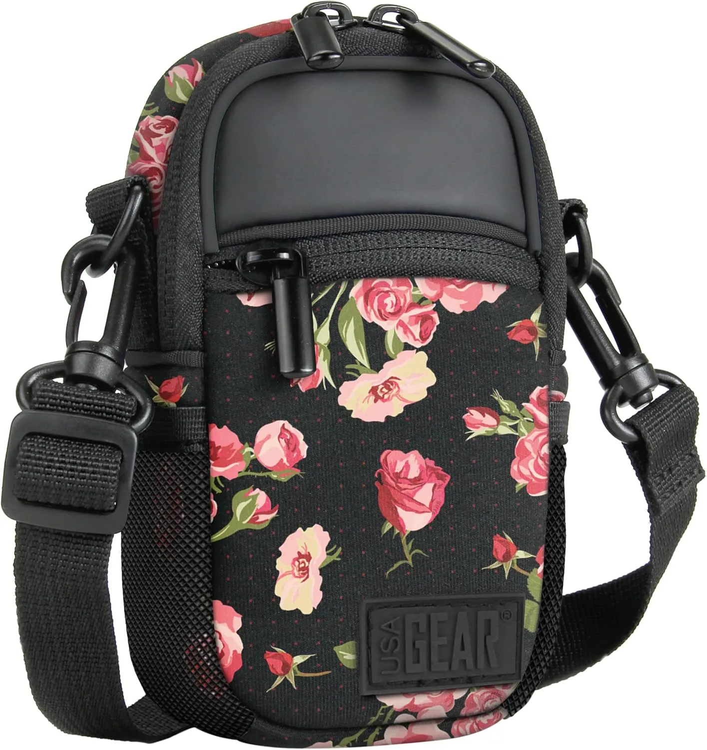 USA Gear Compact Camera Case Point & Shoot Camera Bag with Accessory Pockets, Rain Cover & Shoulder Strap Works W/Sony CyberShot, Canon PowerShot ELPH, Nikon COOLPIX, Olympus & More