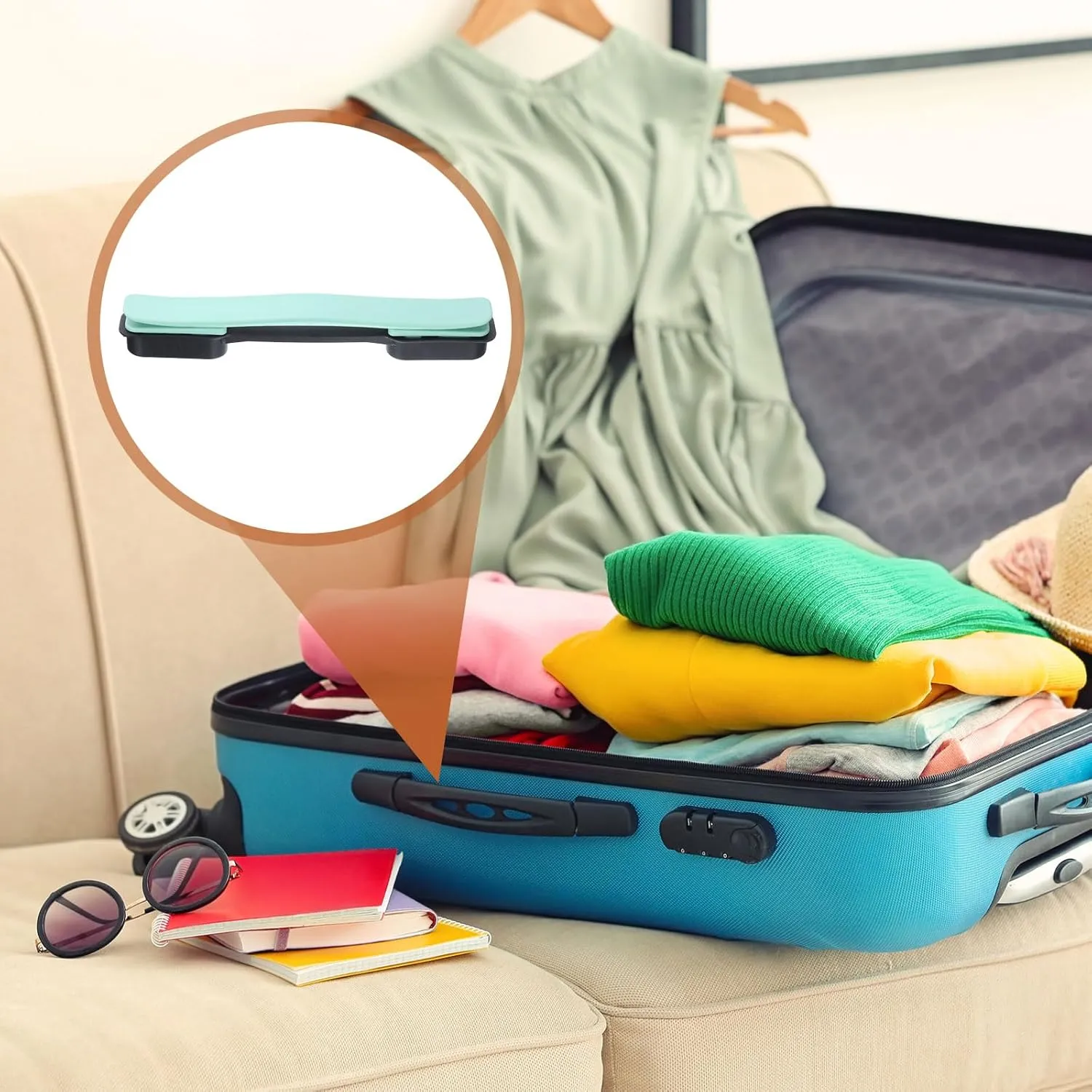 uxcell Luggage Handle Replacement 8.5 Inch Suitcase Handle Carry Strap Plastic Pull Handle Grip Luggage Replacement Parts with Screws for Suitcase Box Luggage Case, Light Blue