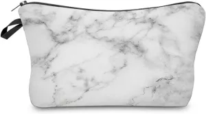 White Marble Cosmetic Bag Cute Makeup Bag Travel Toiletry Zipper Pouch Gifts Mordern Marble Makeup Bag for Girls Women Sisters