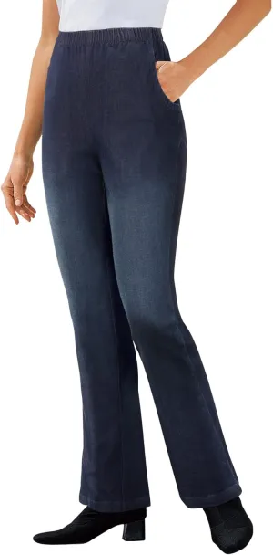 Woman Within Plus Size Bootcut Fineline Denim Jean