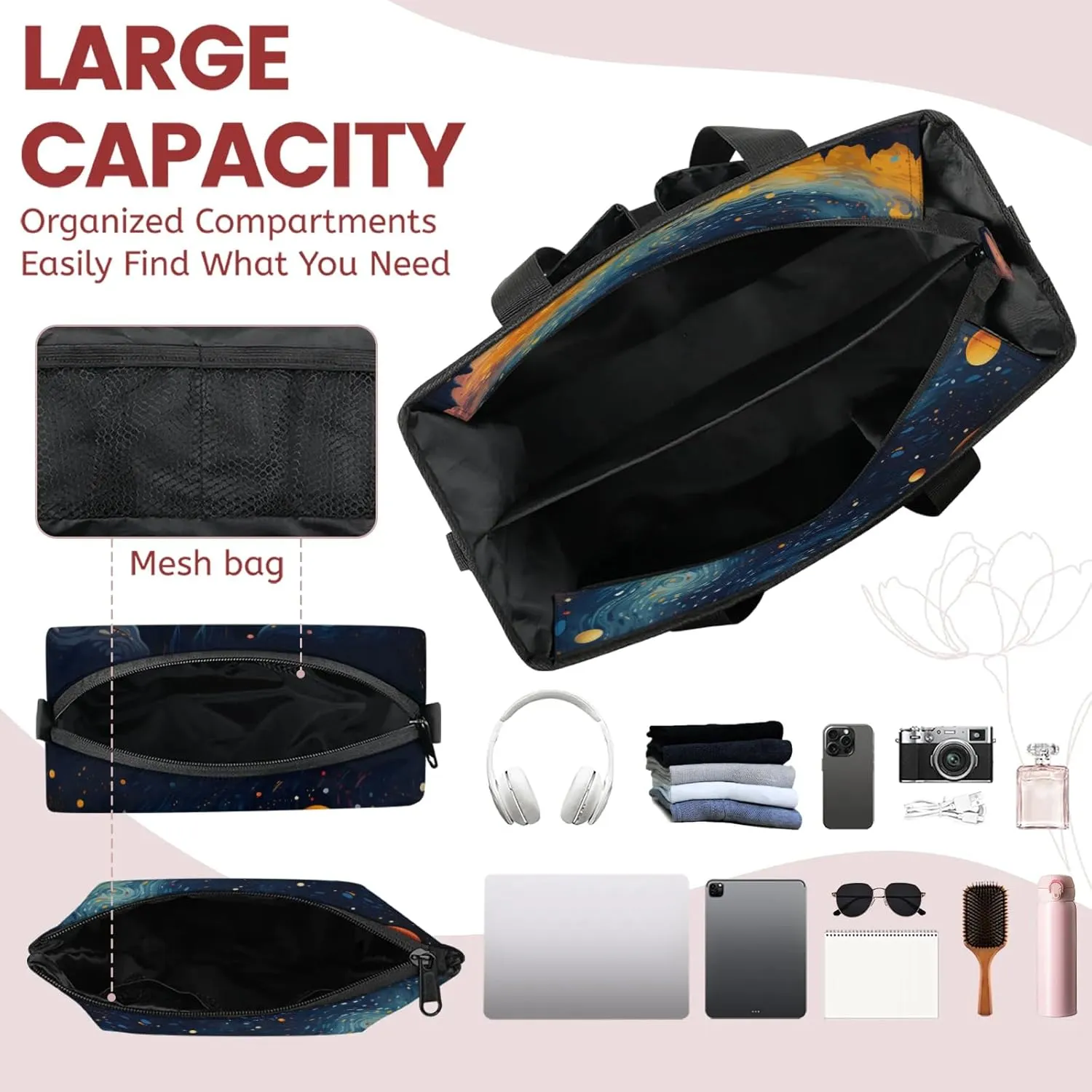 Women Fashion Tote Bag Wallet Shoulder Bags Set 3PCS Top Handle Satchel Purse Large Zippered Handbag Daily Use