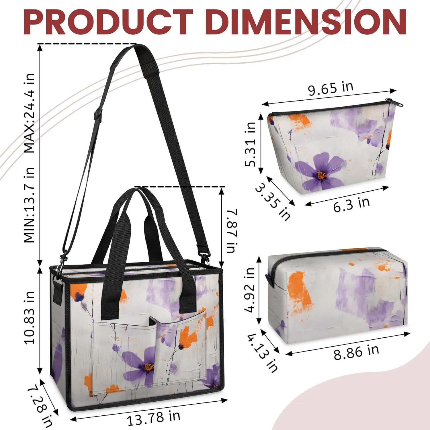 Women Fashion Tote Bag Wallet Shoulder Bags Set 3PCS Top Handle Satchel Purse Large Zippered Handbag Daily Use