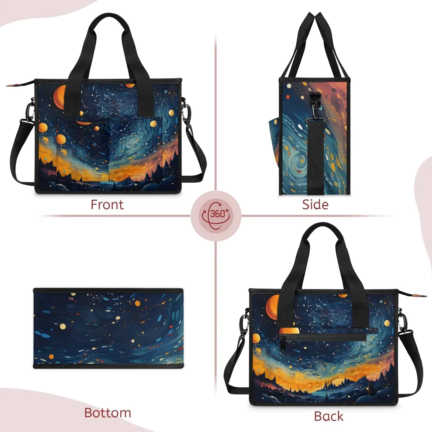 Women Fashion Tote Bag Wallet Shoulder Bags Set 3PCS Top Handle Satchel Purse Large Zippered Handbag Daily Use