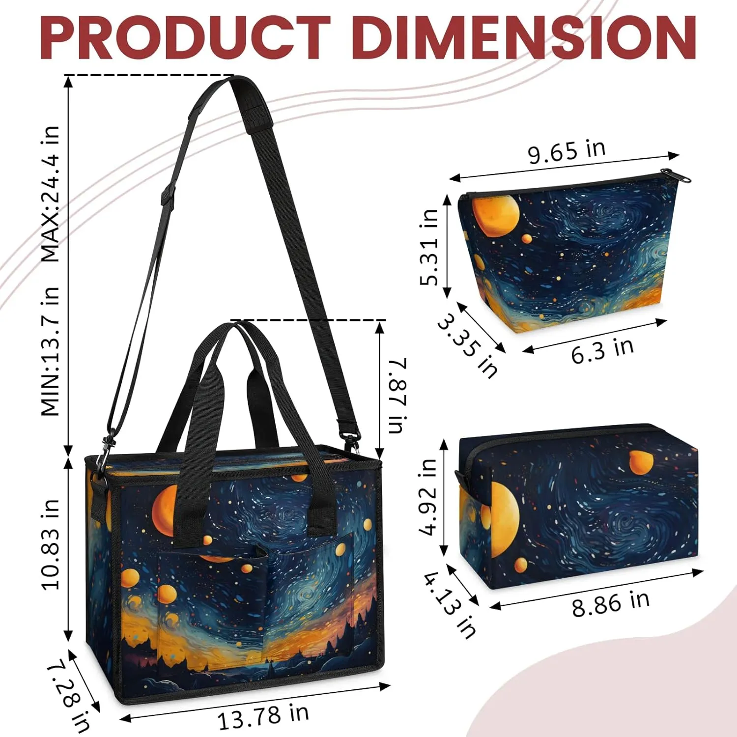 Women Fashion Tote Bag Wallet Shoulder Bags Set 3PCS Top Handle Satchel Purse Large Zippered Handbag Daily Use