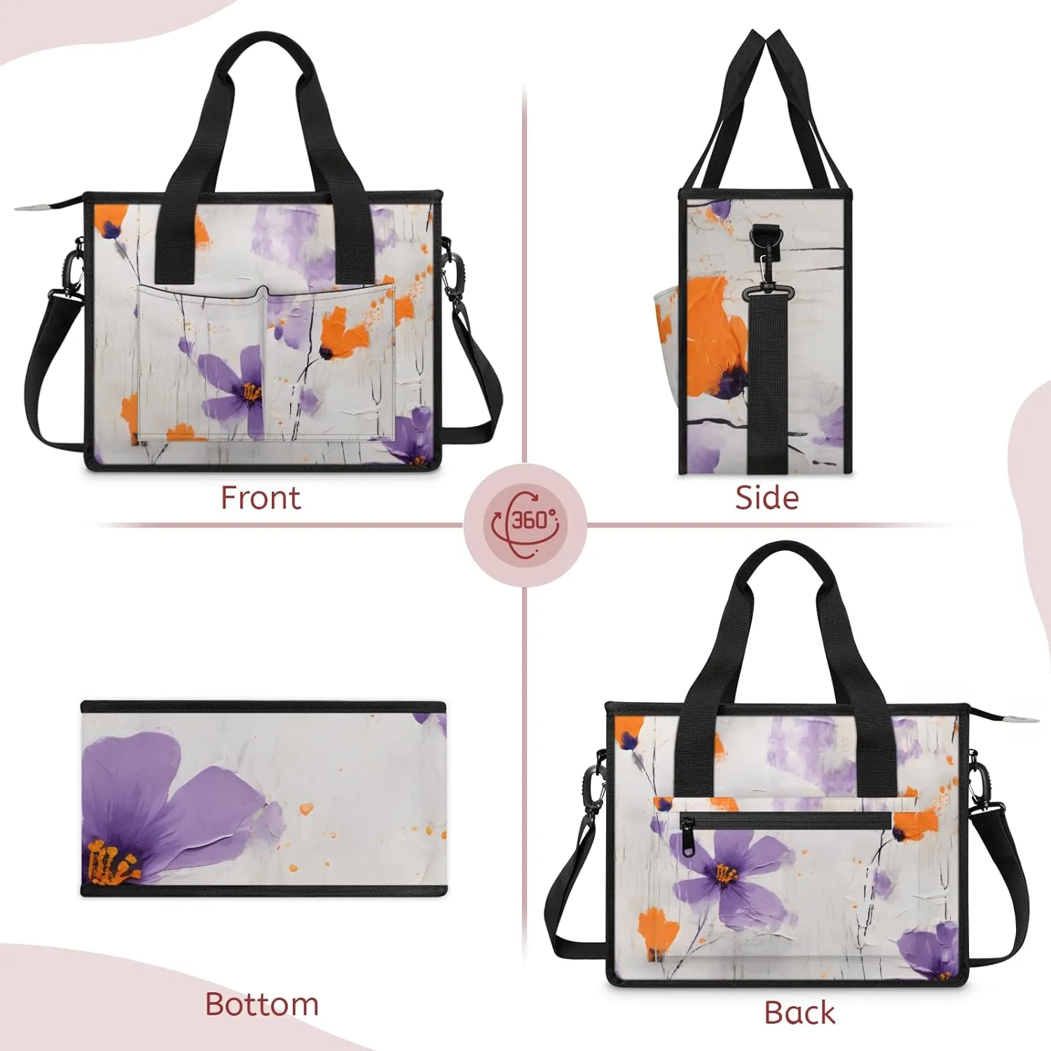 Women Fashion Tote Bag Wallet Shoulder Bags Set 3PCS Top Handle Satchel Purse Large Zippered Handbag Daily Use