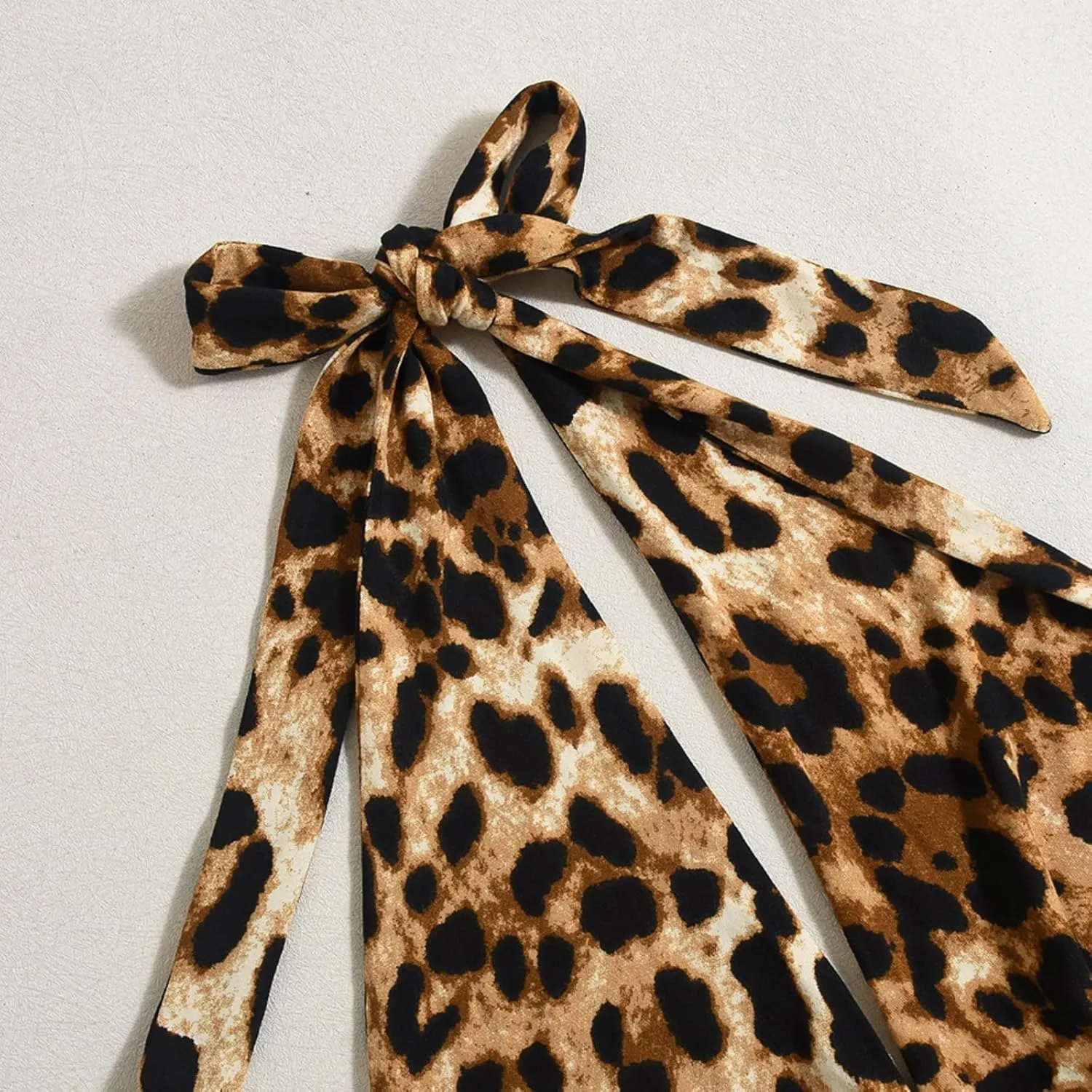 Women Knit Sexy Bodycon Romper Leopard Print Halter Jumpsuit Casual Bodysuits Fashion One Piece Outfits