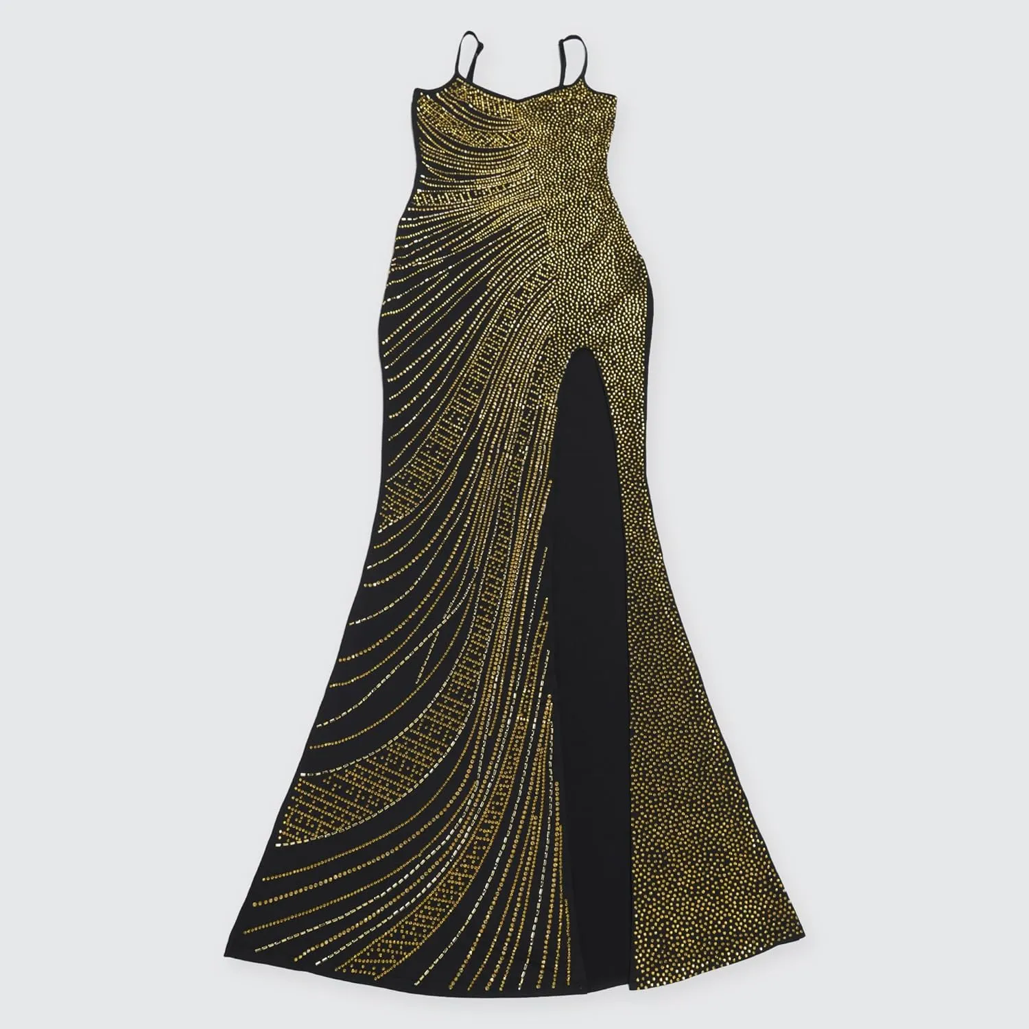 Women Sexy Elegant Rhinestone Mesh See Through Party Club Night Split Bodycon Formal Maxi Dress