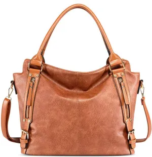 Women Top Handle Satchel PU Leather Handbag And Purse Messenger Shoulder Big Tote