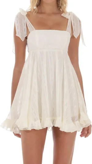 Women's Babydoll Mini Dress Tie Shoulder Backless Bow Party Summer Sundress Flowy Short Graduation Dress
