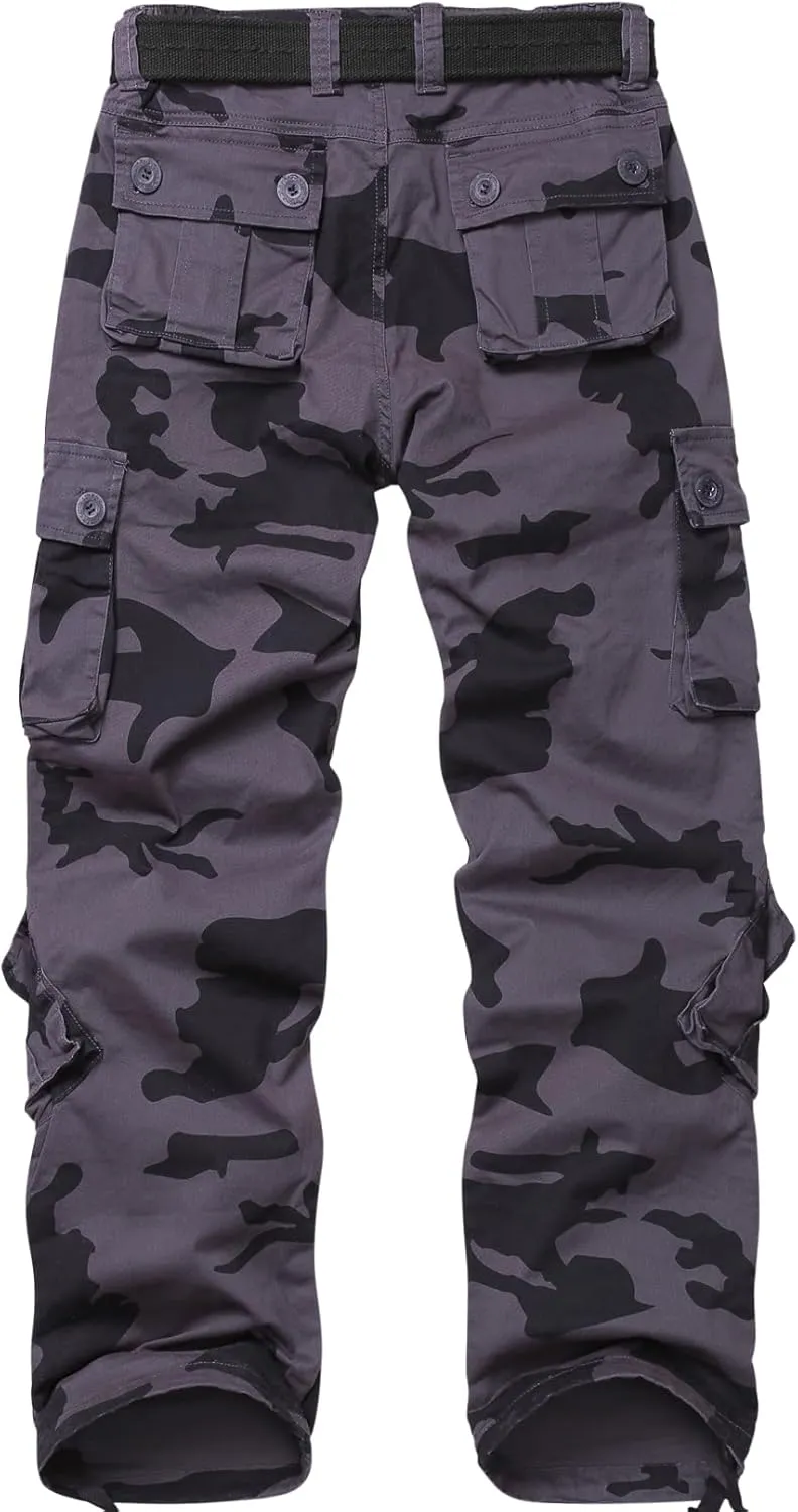 Womens Cargo Army Combat Work Pants with 8 Pockets Casual Cotton Ripstop Construction Pants