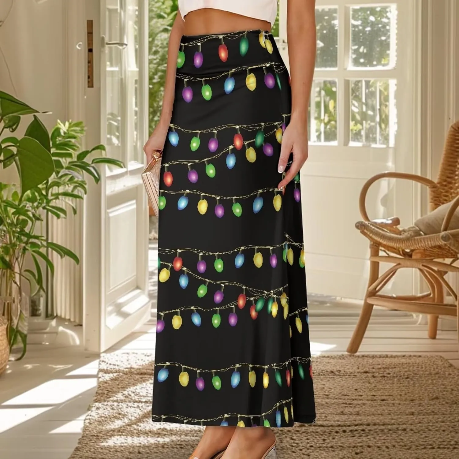 Women's Casual High Waisted Fishtail Bodycon Long Maxi Skirt A-Line Flared Maxi Skirts Fit Cocktail Party Wedding