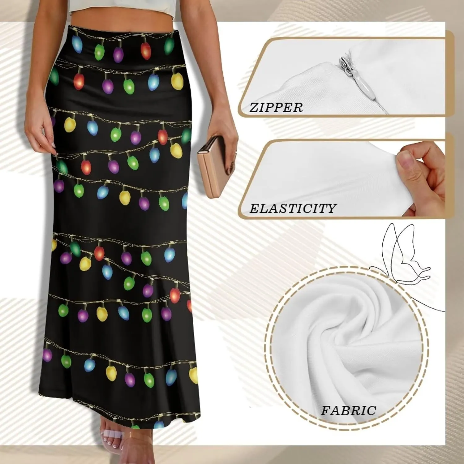 Women's Casual High Waisted Fishtail Bodycon Long Maxi Skirt A-Line Flared Maxi Skirts Fit Cocktail Party Wedding