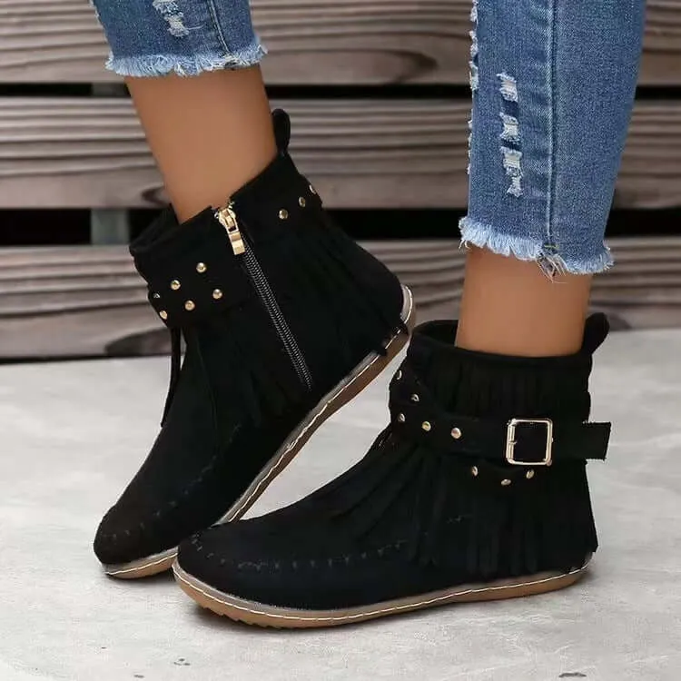 Women's Vintage Suede Ankle Boots: Casual, Fall/Winter Style