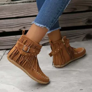Women's Vintage Suede Ankle Boots: Casual, Fall/Winter Style