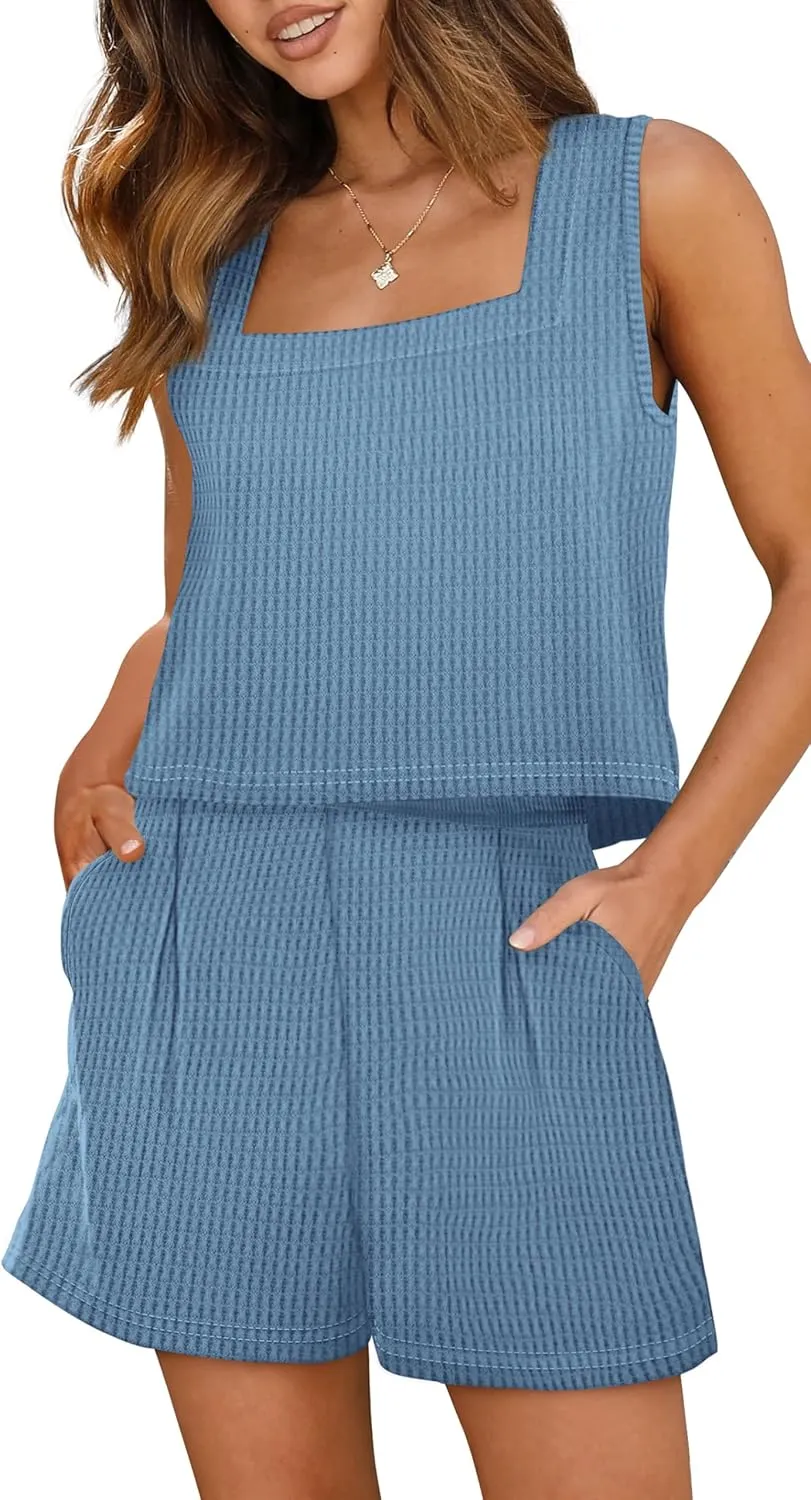 XIEERDUO Two Piece Set for Women Beach Vacation Clothes Summer Sets Travel Outfits Women Beach Fashion Matching Sets