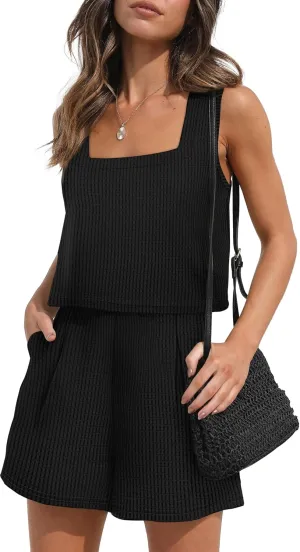 XIEERDUO Two Piece Set for Women Beach Vacation Clothes Summer Sets Travel Outfits Women Beach Fashion Matching Sets
