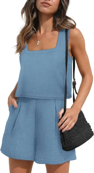 XIEERDUO Two Piece Set for Women Beach Vacation Clothes Summer Sets Travel Outfits Women Beach Fashion Matching Sets