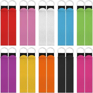 Yaomiao 20 Pieces Neoprene Wristlet Strap Keychain Lanyard Hand Keychain Wrist Phone Lanyards Bulk for Women