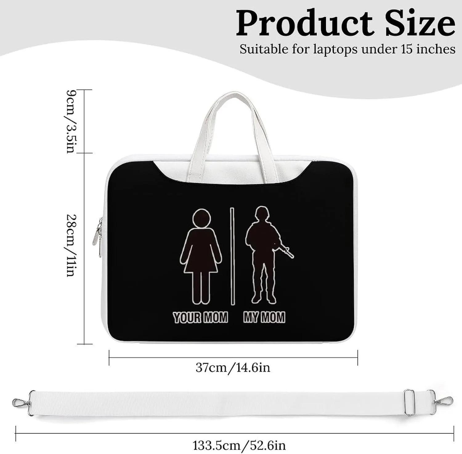 Your Mom My Mom Soilder Leather Bag Laptop Case Slim Water Resistant Computer Bags with Handle Briefcase for Work